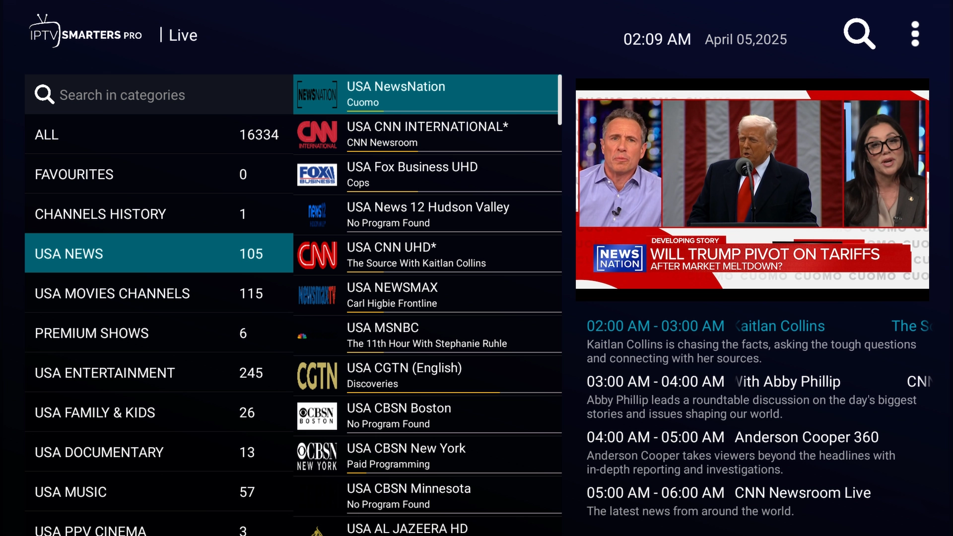 Additional news categories